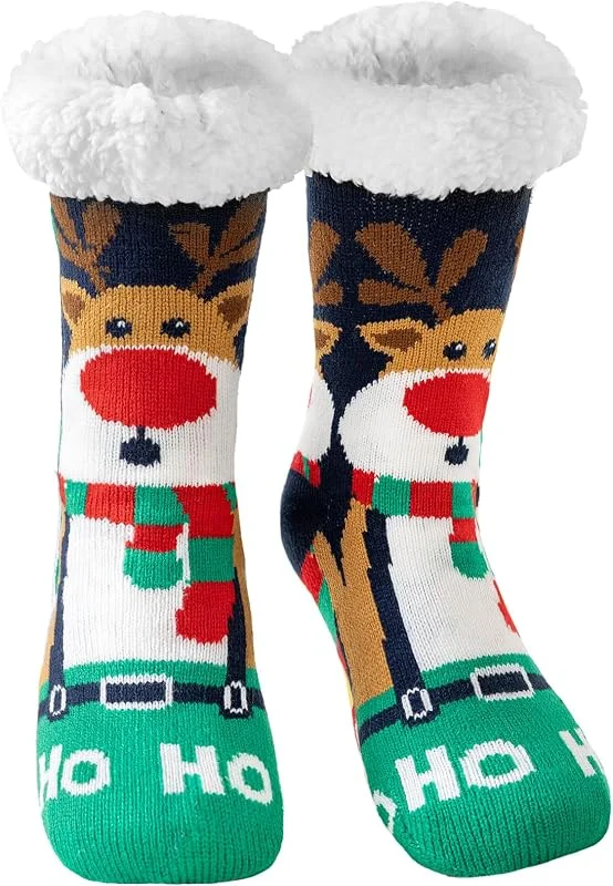 Besuche den Niofind-Store Niofind Kuschelsocken für Herren Damen 1, 2 Paar, Warme Stoppersocken Rutschfest Wintersocken Hüttensocken, Flauschig Weihnachtssocken, Winter Thermosocken Haussocken mit ABS Stopper Weihnachten — Weihnachtsdeko