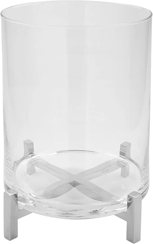 Besuche den Fink-Store Fink Windlicht mit Glas 35 cm Stumpenkerzenhalter mit Edelstahl-Gestell & 4 Füßchen — Kerzenlicht Abendessen