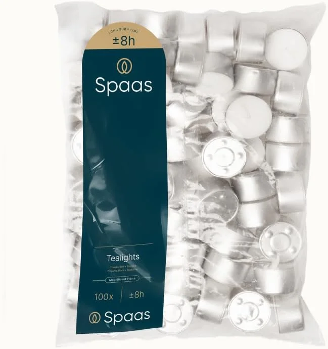 Besuche den Spaas-Store Spaas Teelichter 100er-Beutel, ± 8 Stunden - weiß — Kerzenlicht Abendessen