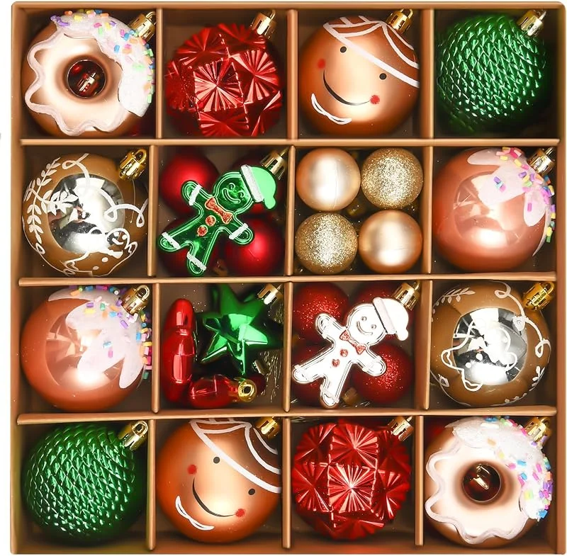 Marke: THOAML Weihnachtsbaumschmuck-Set, Lebkuchen-Donut, 42 Stück — Weihnachtsdeko