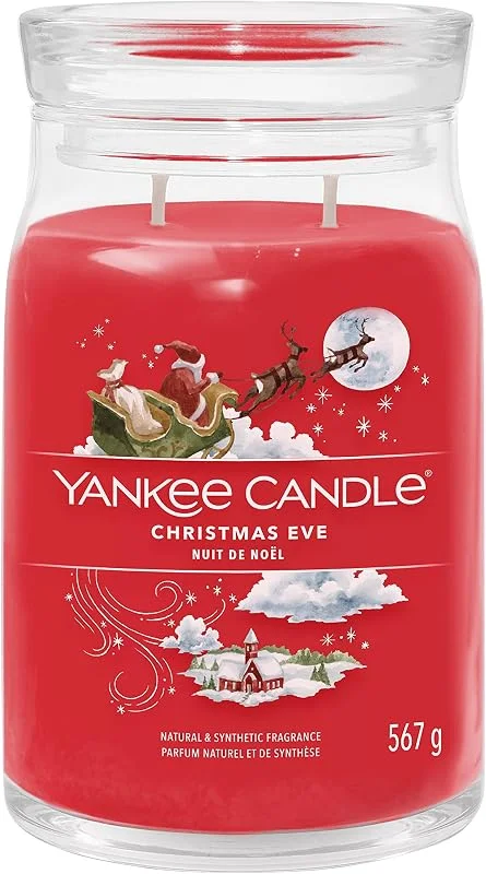 Besuche den Yankee Candle-Store Yankee Candle Signature Duftkerze, große Kerze mit langer Brenndauer „Christmas Eve“, Soja-Wachs-Mix — Kerzenlicht Abendessen