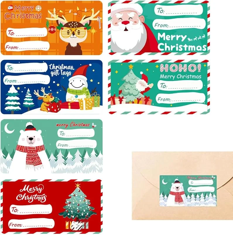 Marke: Generic Weihnachtsaufkleber, selbstklebend, 60 Blatt — Geschenkverpackung