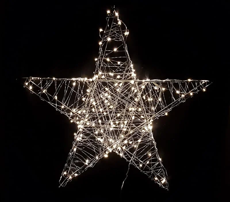 Besuche den Spetebo-Store Spetebo Deko Weihnachts Stern mit 80 warmweißen LEDs - 38x38 cm - Weihnachtsdeko Innen Außen zum Aufhängen