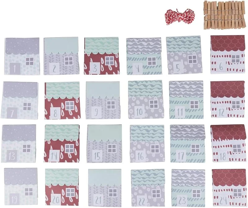 Besuche den Rayher-Store Rayher, Adventskalender Papier-Falthäuser, 9 x 10 cm, 67394000 — Advent und Tisch