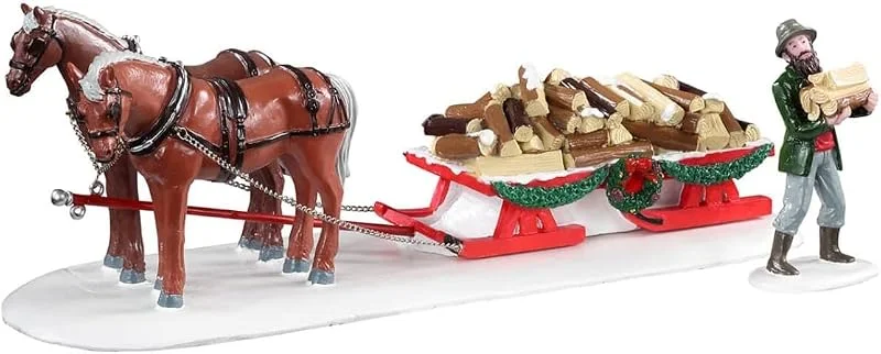 Marke: Lemax Lemax Christmas Village Kaminholz-Liefer-Set, 2-teilig, 13559 — Weihnachtsdeko