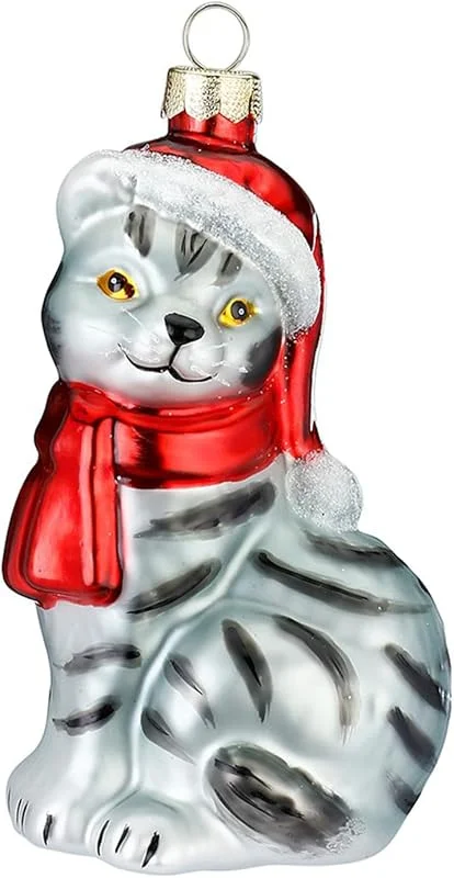 Marke: Holly & Jolly Holly & Jolly - Weihnachtskugel Katze, ca. 10 cm — Weihnachtsdeko