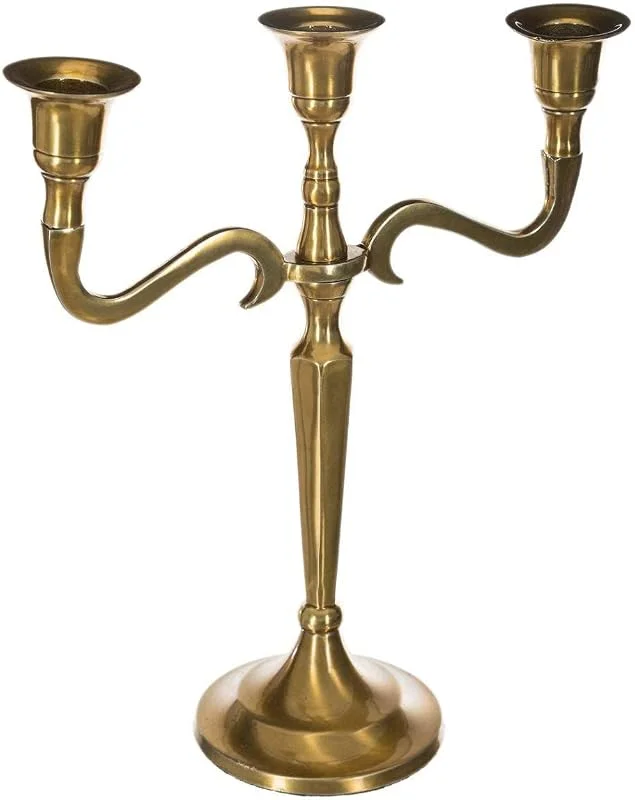 Besuche den ATMOSPHERA CREATEUR D'INTERIEUR-Store AC-Déco Kerzenhalter mit 3 Köpfen, 22, 5 x 27 cm, goldfarben — Kerzenlicht Abendessen