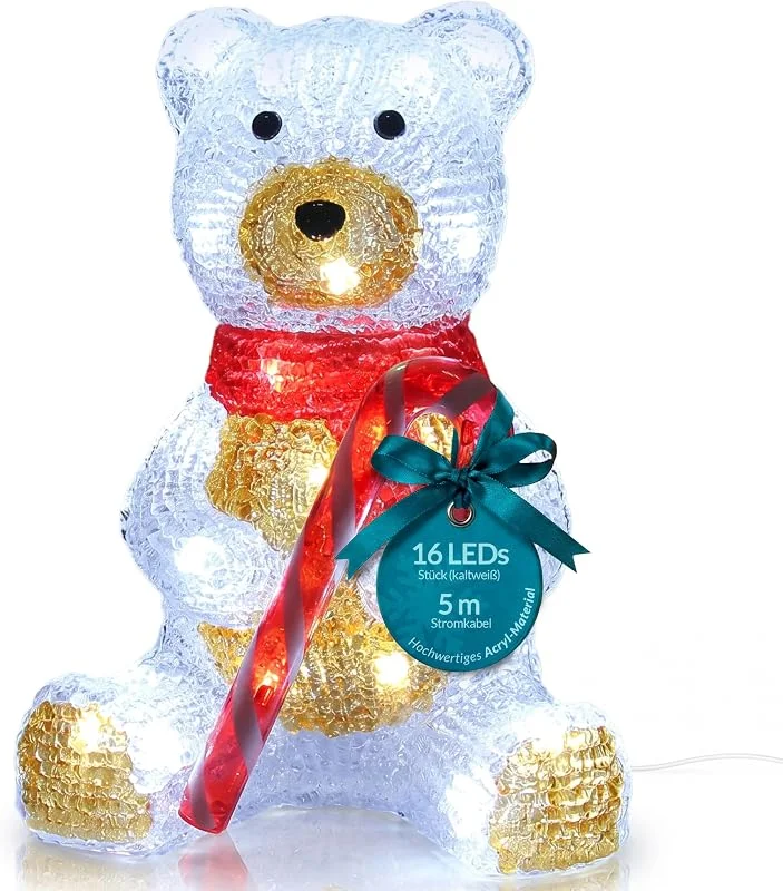 Besuche den Deuba-Store DEUBA® Weihnachtsdeko LED Acryl Figur Teddy Außen Innen 25cm Groß Weihnachten Eisbär beleuchtet Deko Weihnachtsfiguren Weihnachtsbeleuchtung Kaltweiß