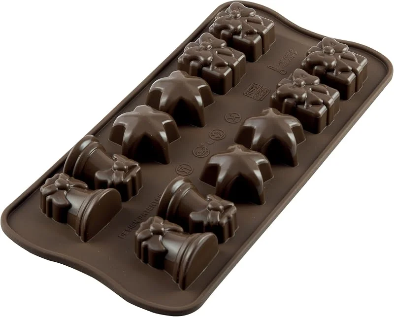 Besuche den silikomart-Store silikomart, SCG06 Silikonform für weihnachtliche Pralinen, Antihaft, 1er Pack Form für Süßigkeiten, Easy Choc, 34 x 34 h18 mm, Made in Italy — Weihnachtskueche
