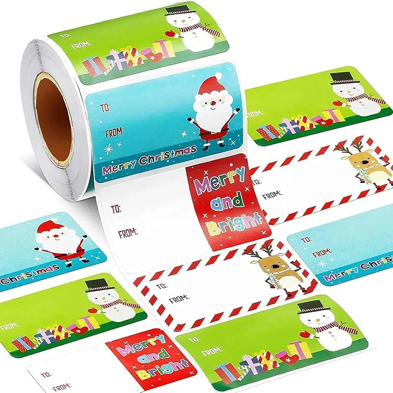 Marke: Generic Weihnachtsaufkleber für Namensschilder, 500 selbstklebende Etiketten — Geschenkverpackung