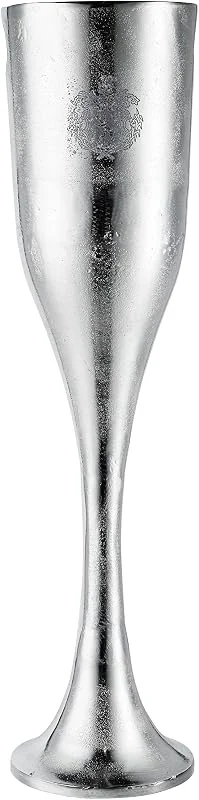 Besuche den MichaelNoll-Store Champagnerkühler auf Standfuß, Weinkühler Sektkühler Flaschenkühler Getränkekühler, Aluminium Metall Silber Party - Kühler für Sekt, Wein und Champagner - XXL 90 cm — Wein und Festtafel