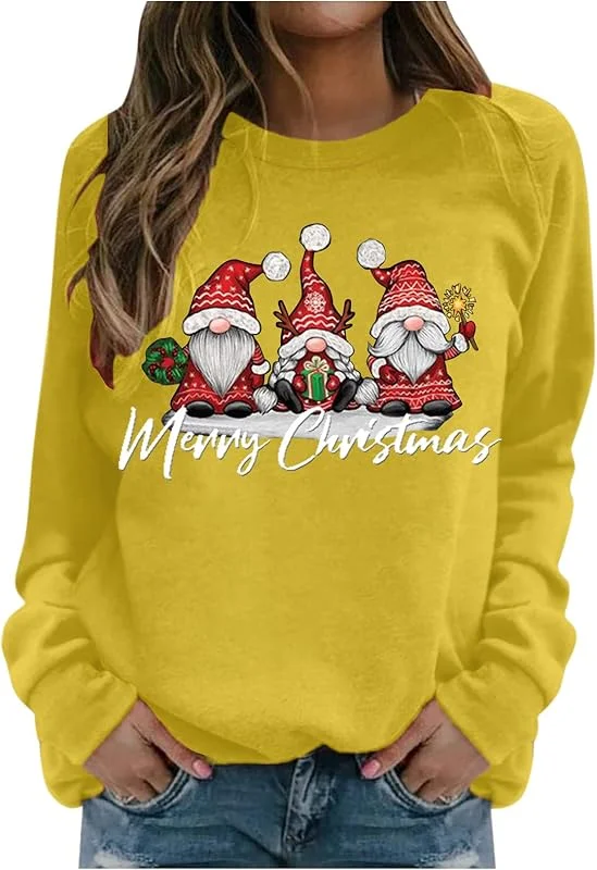 Marke: Generisch Generisch Weihnachtspullover Damen Lustig Rundhals Langarm Weihnachtspulli Casual Rentier Wichtel Weihnachtsmotiv Hässliche Weihnachten Pullover Sweatshirt Ugly Christmas Sweater Weihnachtsoutfit — Weihnachtsmode
