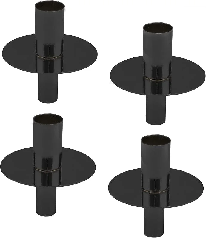 Besuche den Spetebo-Store Metall Flaschen Kerzenhalter 4er Set je 8 cm - schwarz - Flaschenaufsatz für Stabkerzen - Advent Kerzen Ständer Leuchter Einsatz für Tafelkerzen — Advent und Tisch