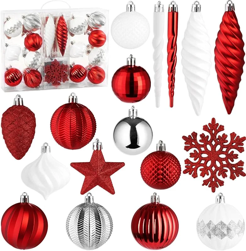 Besuche den BRUBAKER-Store BRUBAKER 50 Stück Premium Christbaumschmuck - Weihnachtskugel Set — Weihnachtsdeko