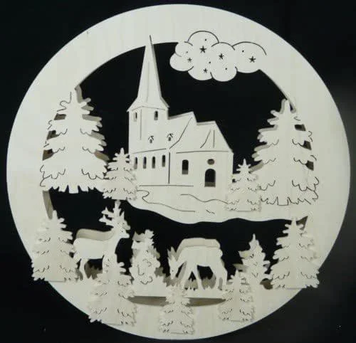 Besuche den Rudolphs Schatzkiste-Store Rudolphs Schatzkiste Fensterbild mit Kirche Rehe und Beleuchtung BxHxT 32x32x4cm NEU Lichterbogen Fensterbogen Spitzbogen Erzgebirge Seiffen Weihnachten Licht Holz Dekoration Beleuchtung — Weihnachtsdeko