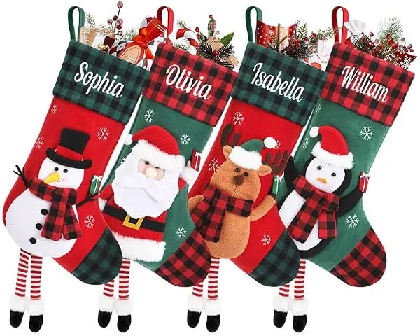 Besuche den Heflashor-Store Weihnachtsstrumpf Personalisiert mit Namen & Motiv Heißtransfer 46 cm groß — Weihnachtsdeko