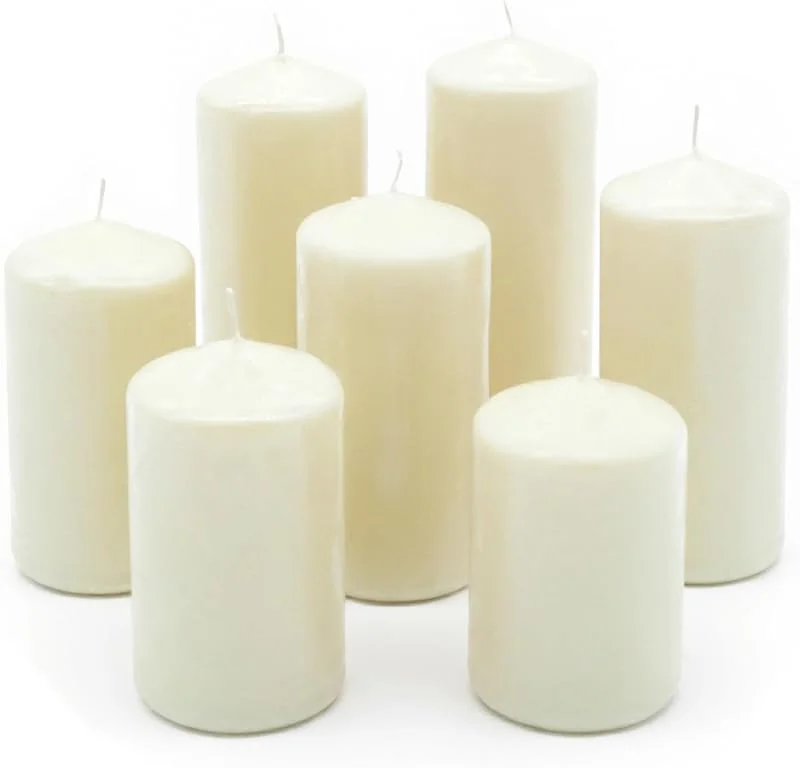 Besuche den Spetebo-Store Echtwachs Laternen Stumpenkerzen creme weiß - 7er Set — Advent und Tisch