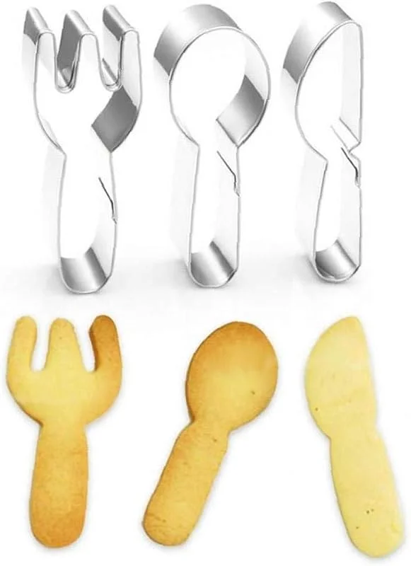 Marke: Aisoway 3 Stück Edelstahl Ausstechformen-löffel-Gabel-Messer-Form-Fondant-Moulds Biscuit Formen Backwerkzeuge Für Heim Kuchen-schokoladen-Dessert — Weihnachtskueche
