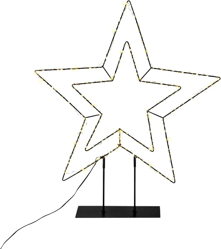 Besuche den Spetebo-Store Spetebo LED Stern Silhouette mit Timer und Dimmer - 50 x 30 cm - Metall Schattenbild beleuchtet mit Fernbedienung - Advent Weihnachts Garten Aufsteller — Weihnachtsdeko
