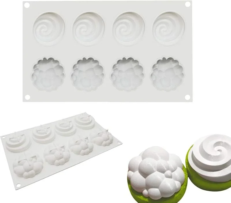 Marke: Uenmay Silikonform für Schokolade und Pralinen, rundes knuspriges Plastikwerkzeug, 8 Löcher, Zwei in Einer Blisterpackung — Weihnachtskueche