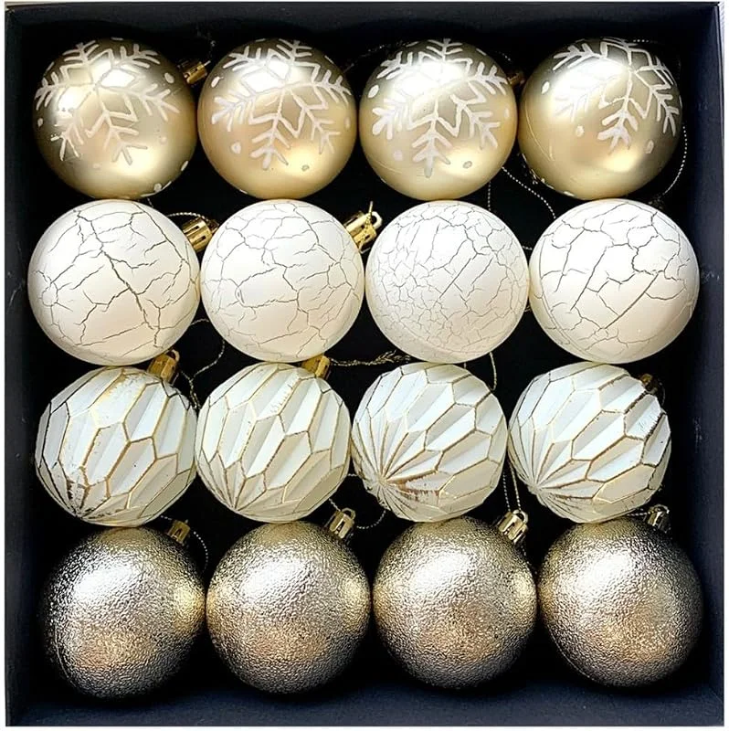Marke: Hasaller 16 Stück Weihnachtskugeln Ornamente für Weihnachtsbaumschmuck bruchsicher Weihnachtskugel-Dekorationsset hängende Kugeln Anhänger für Weihnachtsbaum (Champagner) — Weihnachtsdeko