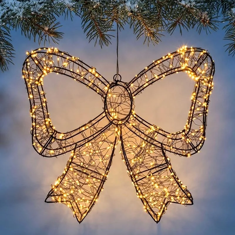 Besuche den Spetebo-Store XL LED Metall Schleife schwarz zum hängen 46cm mit Timer - 720 LEDs — Weihnachtsbeleuchtung