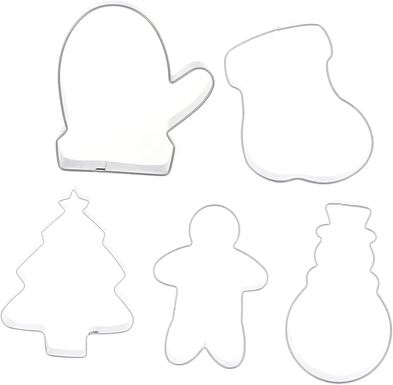 Marke: BESTOYARD BESTOYARD 5stücke Teilige Weihnachtsplätzchenform aus Edelstahl Backform für Kekse und Pralinen Diy-plätzchenform für Schokolade und Kuchen — Weihnachtskueche