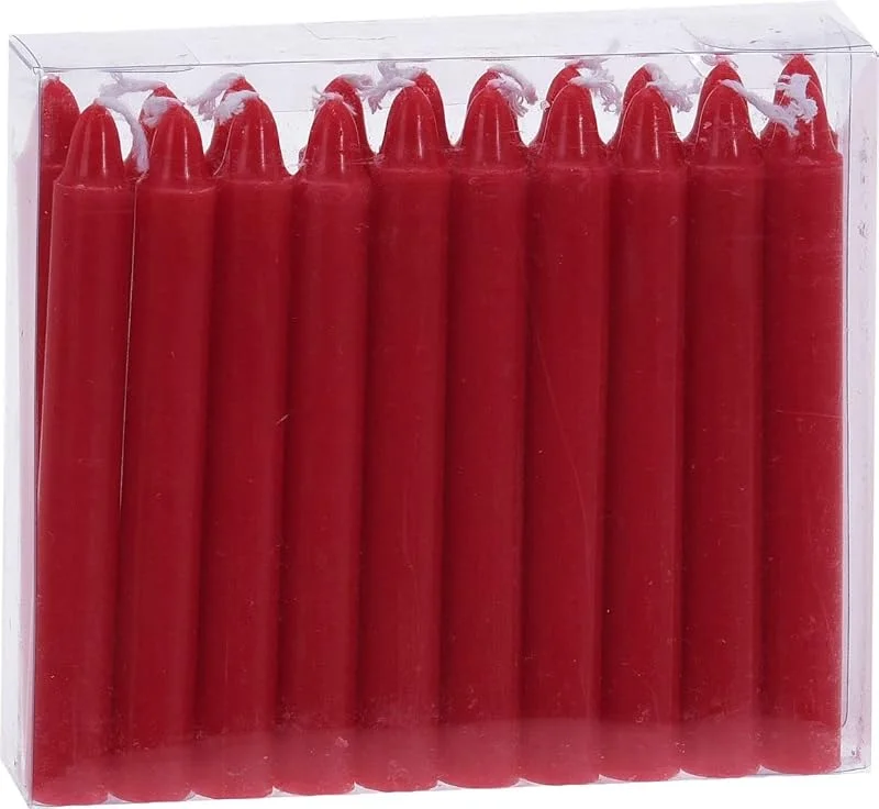 Besuche den Spetebo-Store Spetebo Kleine Echtwachs Stabkerzen 20er Pack, rot, ca. 10 cm Höhe — Kerzenlicht Abendessen