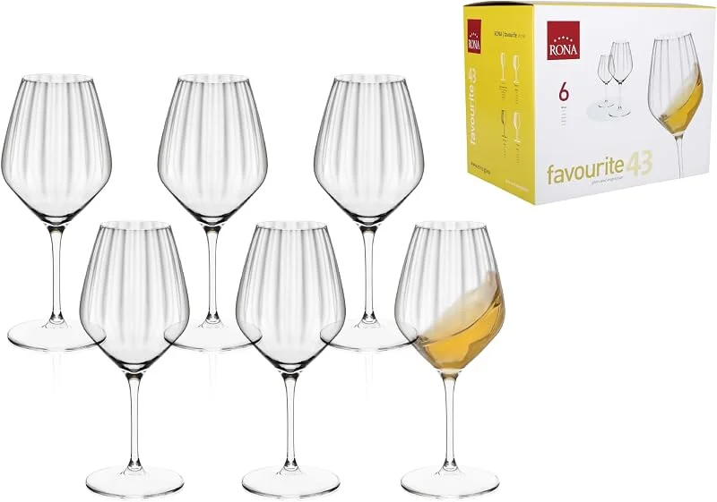 Besuche den RONA-Store RONA FAVOURITE OPTICAL Weißweingläser 6er Set im Geschenkkarton, 430 ml — Wein und Festtafel