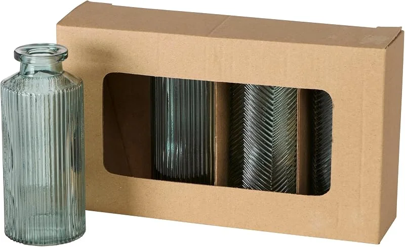 Marke: BOLTZE Vase Panja, 4-teilig, Glas, Grün, Flaschenform — Kerzenlicht Abendessen