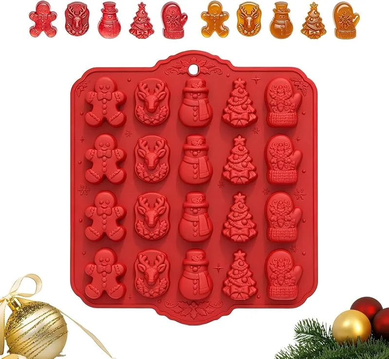 Marke: Generisch Weihnachts-Schokoladenform, 27, 9 cm, 20 Mulden, Silikon-Süßigkeitsform — Weihnachtskueche