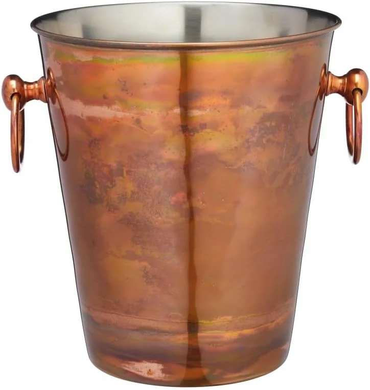 Besuche den Bar Craft-Store BarCraft Champagner-Eimer, Edelstahl-Weinkühler-Halter mit Kupfer-Finish, 4, 9 Liter Fassungsvermögen, 24 x 20, 5 x 23cm, 1 Stück — Wein und Festtafel