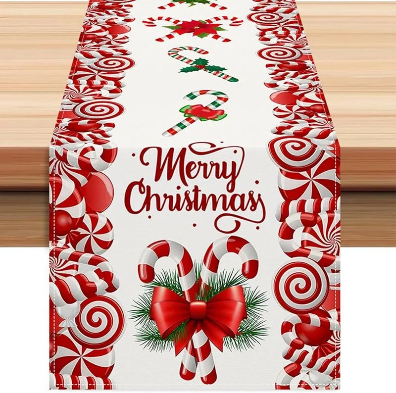Marke: Generisch Weihnachtliche Tischläufer 33x183 cm Niedlicher Waschbarer — Küche & Haushalt