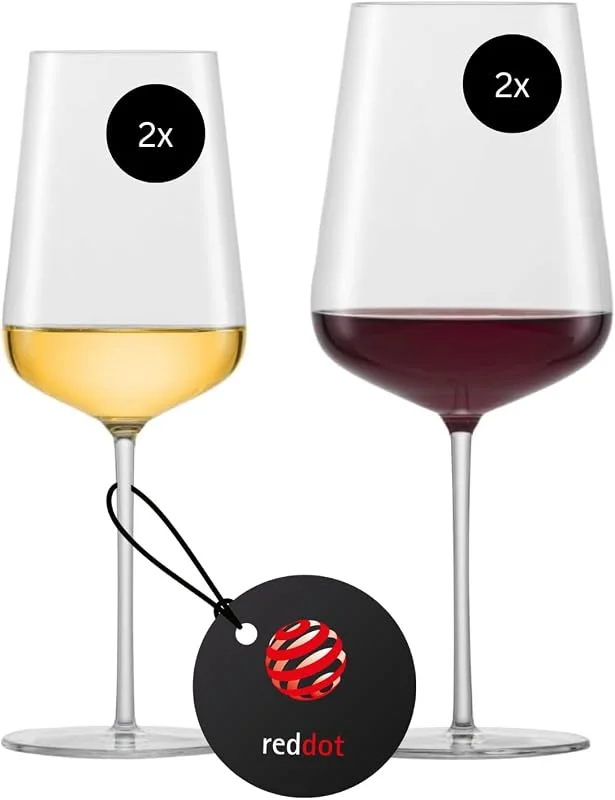 Besuche den Zwiesel Glas-Store Zwiesel Glas Vervino Weingläser Set (2x Rotwein, 2x Weißwein) — Wein und Festtafel