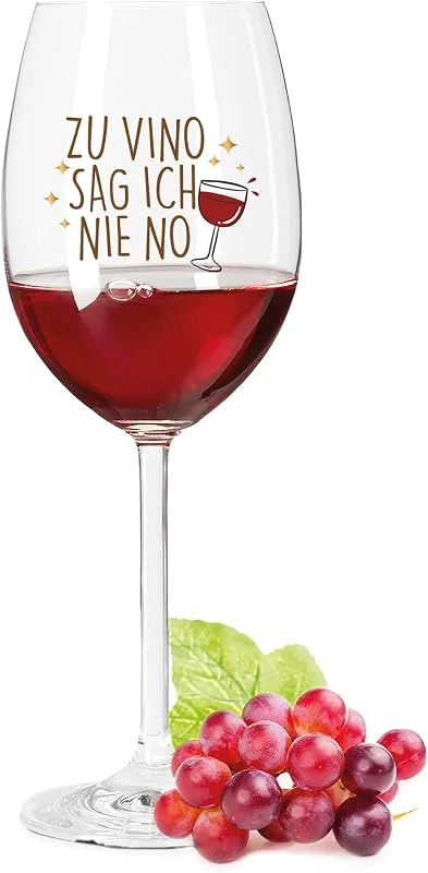 Besuche den GRAVURZEILE-Store GRAVURZEILE Weinglas - Zu Vino sag ich nie no - Geschenk für Hobby-Sommelier & Weinliebhaber - Weingläser - Geburtstagsgeschenk für Frauen & Männer — Wein und Festtafel