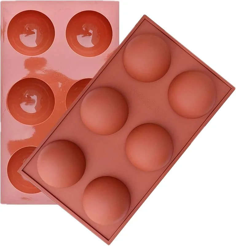Marke: Tavery Silikonform mit 6 Löchern, halbe Kugelform, 2 Stück, für Schokolade, Kuchen, Kuppel-Mousse, heiße Kakaobombe, handgefertigte Form für Küche, Kuchen, Haus — Weihnachtskueche