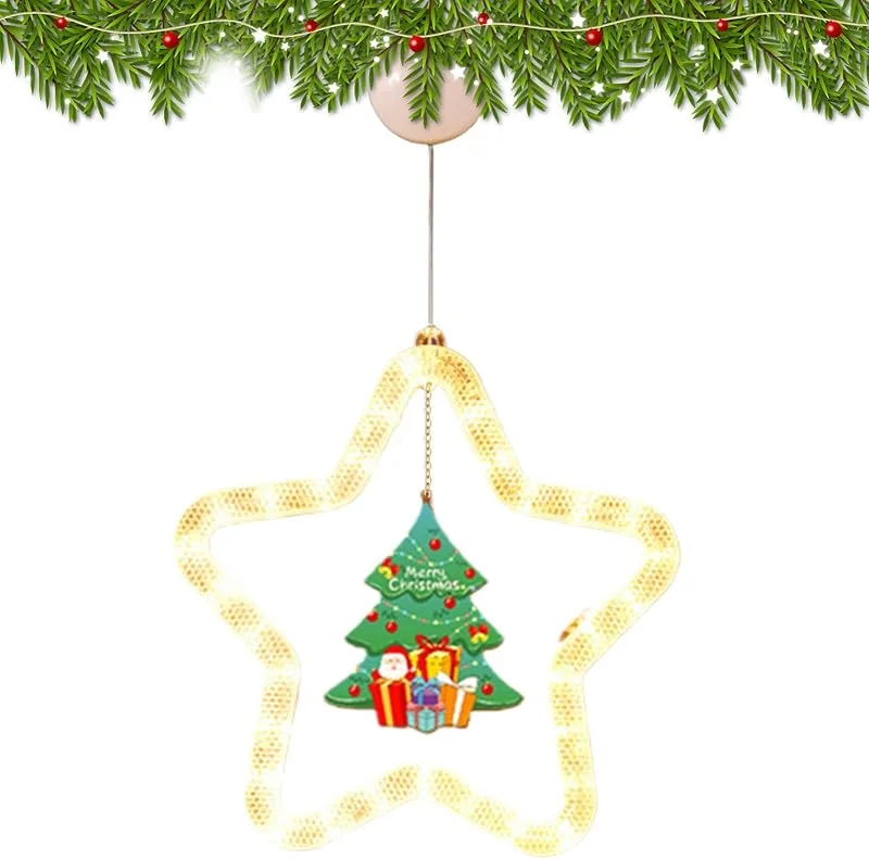 Marke: Generisch Weihnachtsfensterdekorationen und Saugnapf-Batterieanhänger mit Haken — Weihnachtsdeko