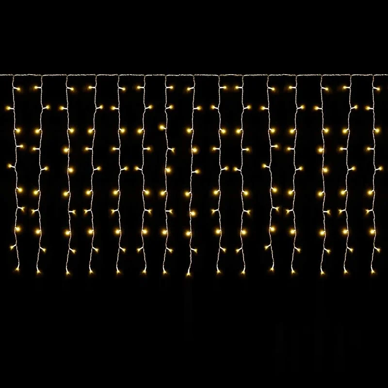 Besuche den SALCAR-Store SALCAR LED Eisregen Fenster 3m x 1m 150er Warmweiß Lichtervorhang Balkon — Weihnachtsbeleuchtung