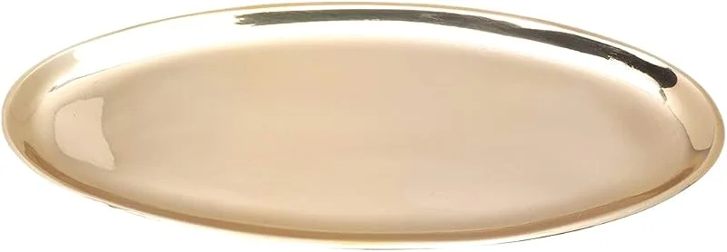 Besuche den NKlaus-Store NKlaus Kerzenteller oval 16x7cm, Messing, Gold, poliert — Kerzenlicht Abendessen