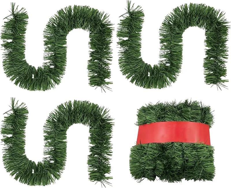 Marke: SMELEYOU Weihnachtsgirlande 3 Stück 5 m lang künstliche Tannengirlande DIY Weihnachtsdekoration grüne Girlande Kranz für Kaminsims Kamine Weihnachtsparty Dekoration