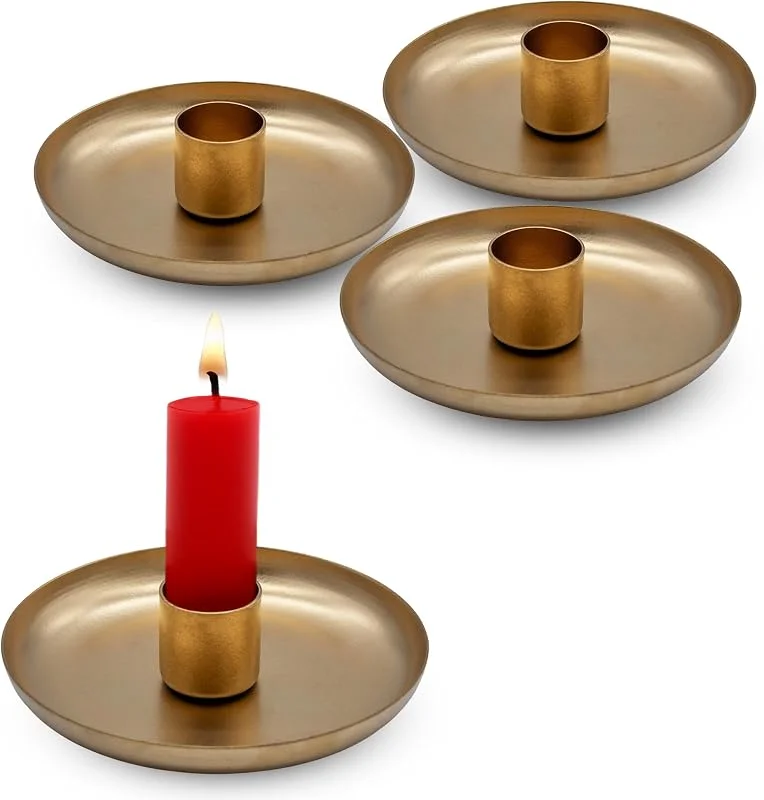 Besuche den Spetebo-Store Spetebo Metall Kerzenschale Gold 4er Set - 10 cm — Kerzenlicht Abendessen