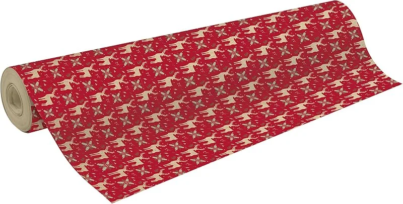 Besuche den Clairefontaine-Store Clairefontaine 223901C Rolle Geschenkpapier 50x0, 70m Kraft 70g Rentier Rot — Geschenkverpackung