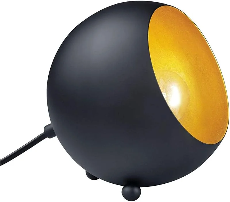 Besuche den RL LIVE YOUR LIGHT-Store Reality Leuchten Tischleuchte Billy R50101032, Metall schwarz matt, goldfarbig, E14 Fassung, 14 x 15 x 15 cm — Kerzenlicht Abendessen