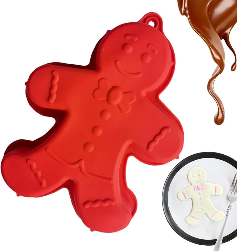 Marke: Generisch Silikon-Backform für Lebkuchenmann, -Weihnachtsmotiv, -Silikon-Backformen, antihaftbeschichtet, Backform für Kuchenseife — Weihnachtskueche