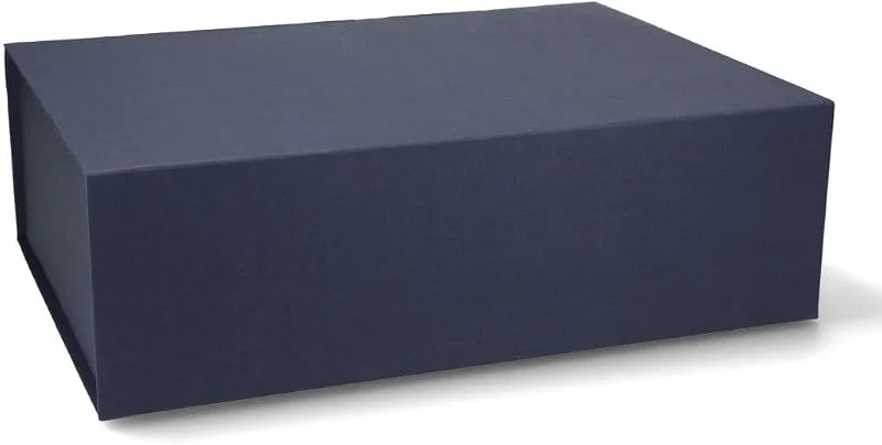 Besuche den ideas in boxes-Store Premium Geschenkbox mit Deckel, faltbar, Geschenkkarton, Magnetbox, Geschenkverpackung für Weihnachten & Geburtstag, Magnetfaltbox, Blau, 38x28x12cm
