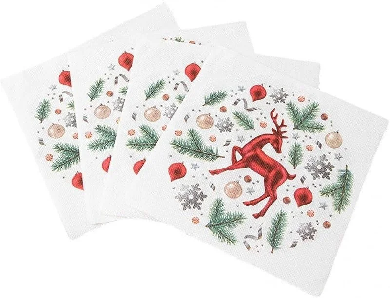 Marke: Hrippy Hrippy 20 Teile, Satz Weihnachten Serviette Santa Claus Schneemann Weihnachten Baum Muster Papier Tissue Weihnachten Party Papier Servietten Partei Liefert — Geschenkverpackung