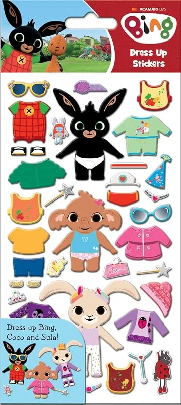 Marke: Paper Projects Paper Projects 01.70.34.003 Bing Bunny Chunky Foam Dress Up Aufkleber, Mehrfarbig, 24, 5 x 11 cm — Geschenkverpackung