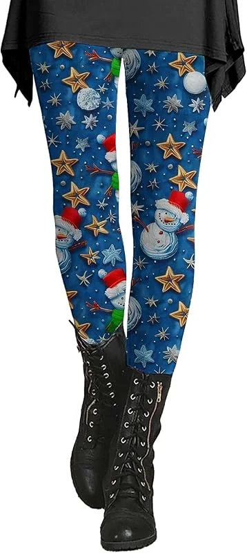 Marke: Generisch Damen Winterleggins Für Winter Bunt High Waist Weihnachts Leggins Blickdicht Thermoleggings Baumwolle Pyjamahose Weihnachts Hose Christmas Pants Lang Sportleggins Warm Strumpfhose Jogginghose — Weihnachtsmode