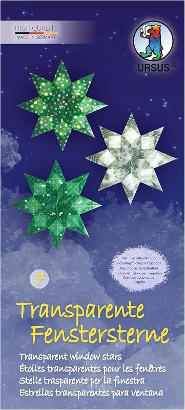 Besuche den Ursus-Store Ursus 1561 00 07 - Transparente Fenstersterne, 80 Blatt — Weihnachtsdeko