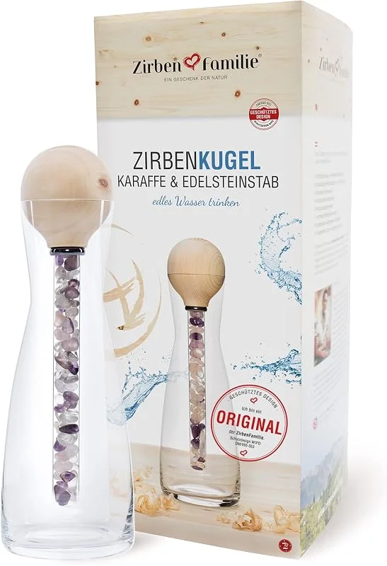 Besuche den Zirben Familie-Store ZirbenFamilie® ORIGINAL ZirbenKugel Edelsteinstab • 1 L SPIEGELAU Karaffe — Wein und Festtafel